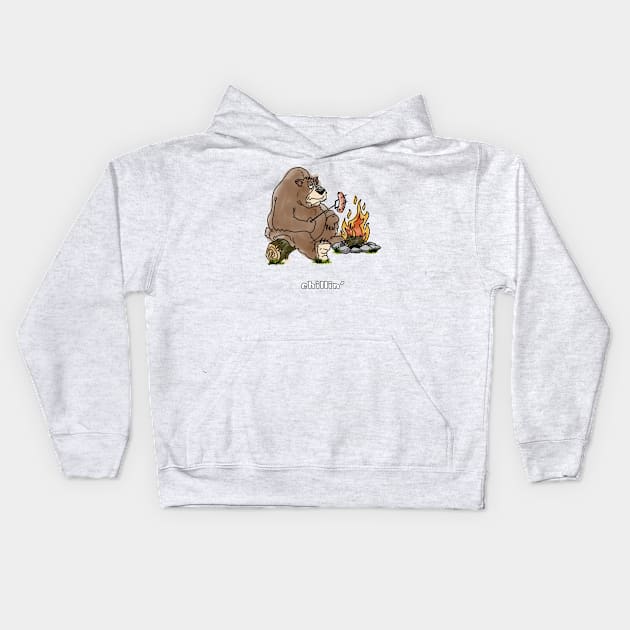 Chill Bear Kids Hoodie by Owllee Designs